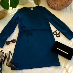 H&M Teal Dress with Waistline Sash